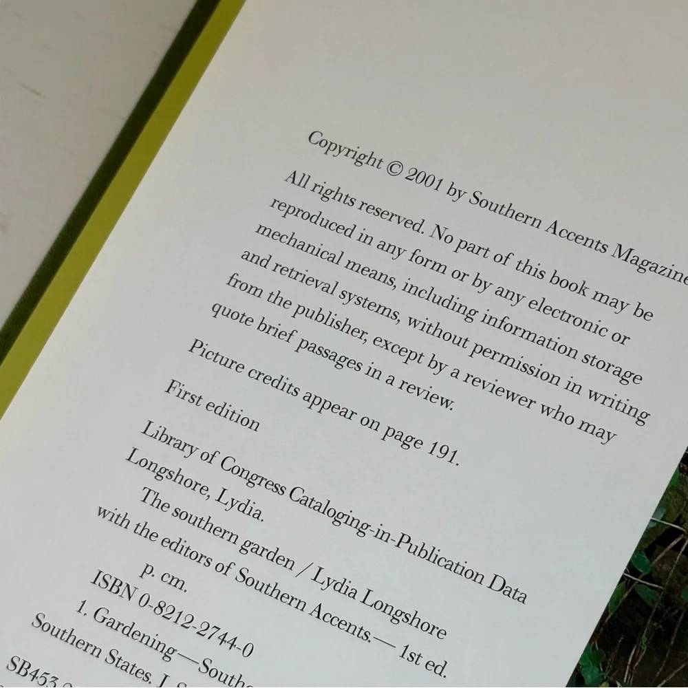 Vintage (2001) Green Decorative Book 'The Southern Garden' Bookstack Decor